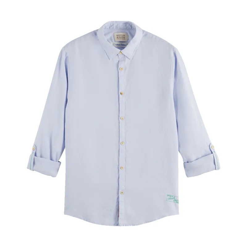 Scotch & Soda Linen Shirt With Roll Up made by Coes