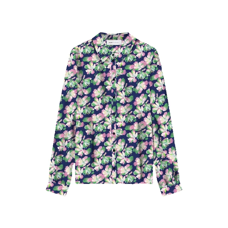 POM Amsterdam Mila Lilies Blue Blouse sold by Coes