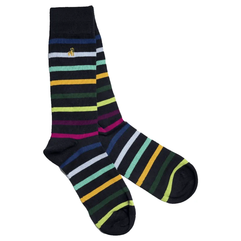 Swole Panda Stripe Bamboo Socks sold by Coes