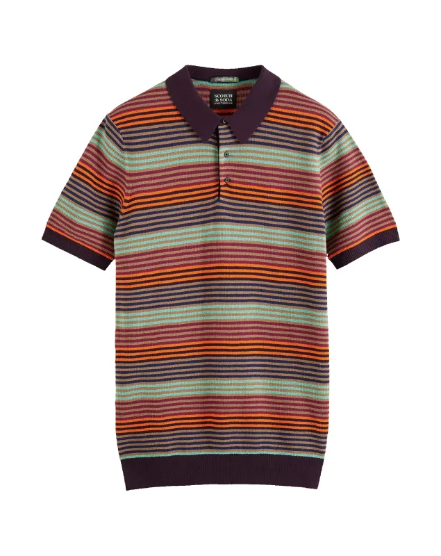 Scotch & Soda Knitted Polo Shirt In Organic Cotton sold by Coes