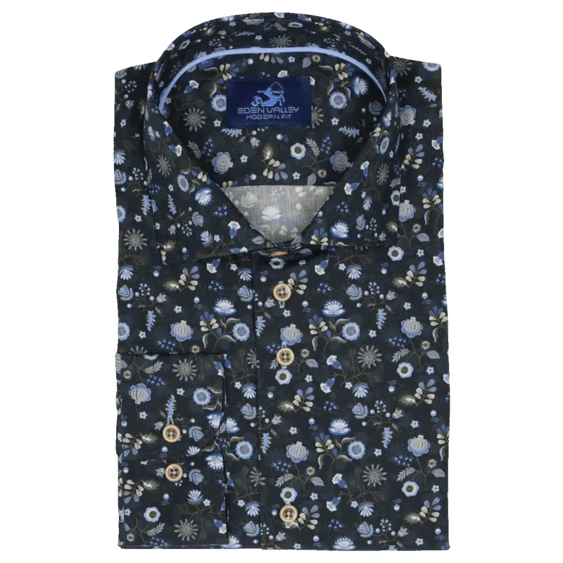 Eden Valley Floral Print Long Sleeve Shirt made by Coes