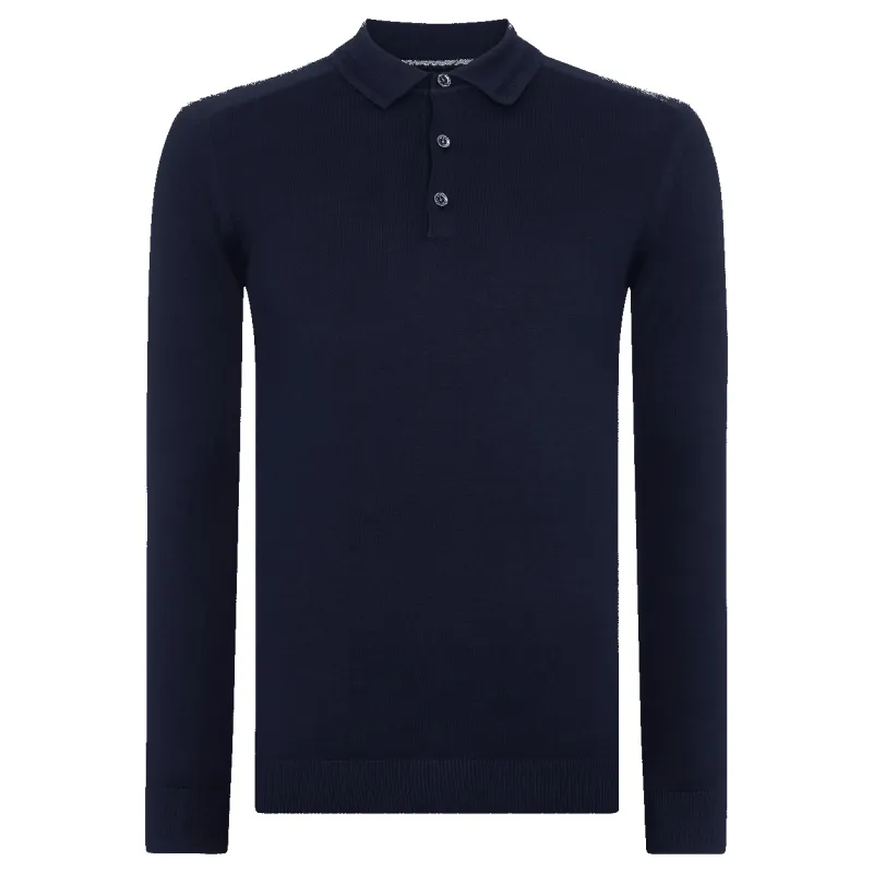 Remus Uomo Long Sleeve Polo Shirt sold by Coes