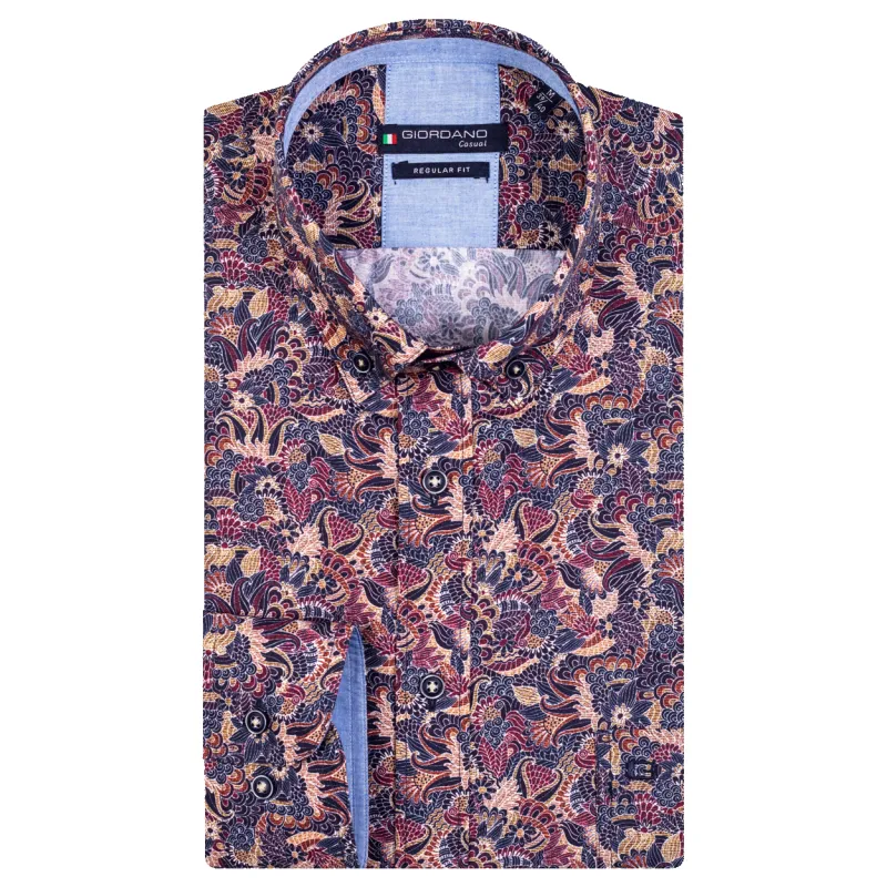 Giordano Wild Flower Print Long Sleeve Shirt sold by Coes