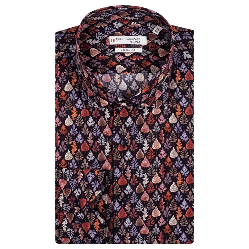 Giordano Autumn Leaf Print Long Sleeve Shirt sold by Coes