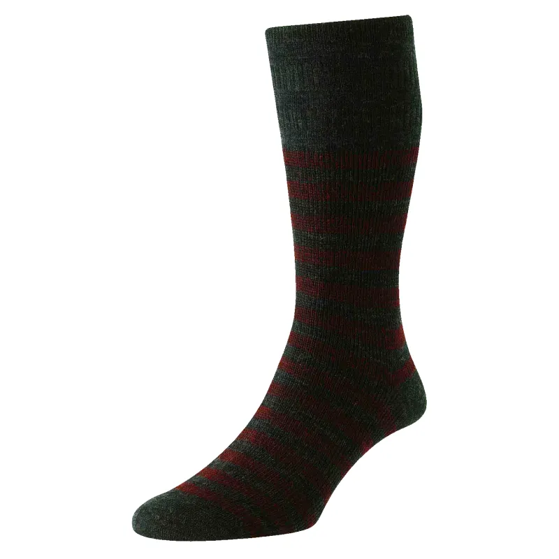 HJ Hall HJ973 Classic Stripe Wool Softop Socks sold by Coes