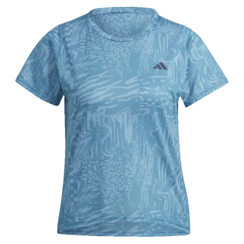 Adidas Run Icons Three Bar Logo All-Over Print Running T-Shirt sold by Coes