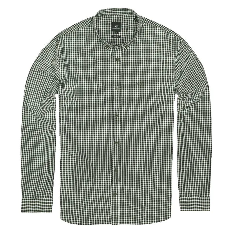 Armani Exchange Long Sleeve Gingham Shirt sold by Coes