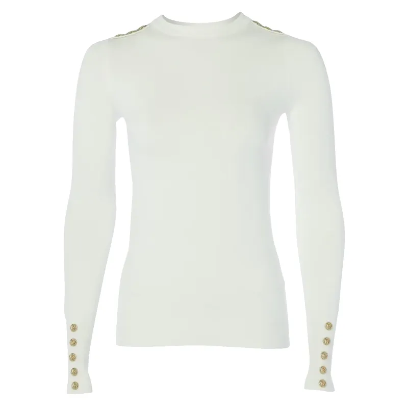 Holland Cooper Button Crew Neck Jumper made by Holland Cooper