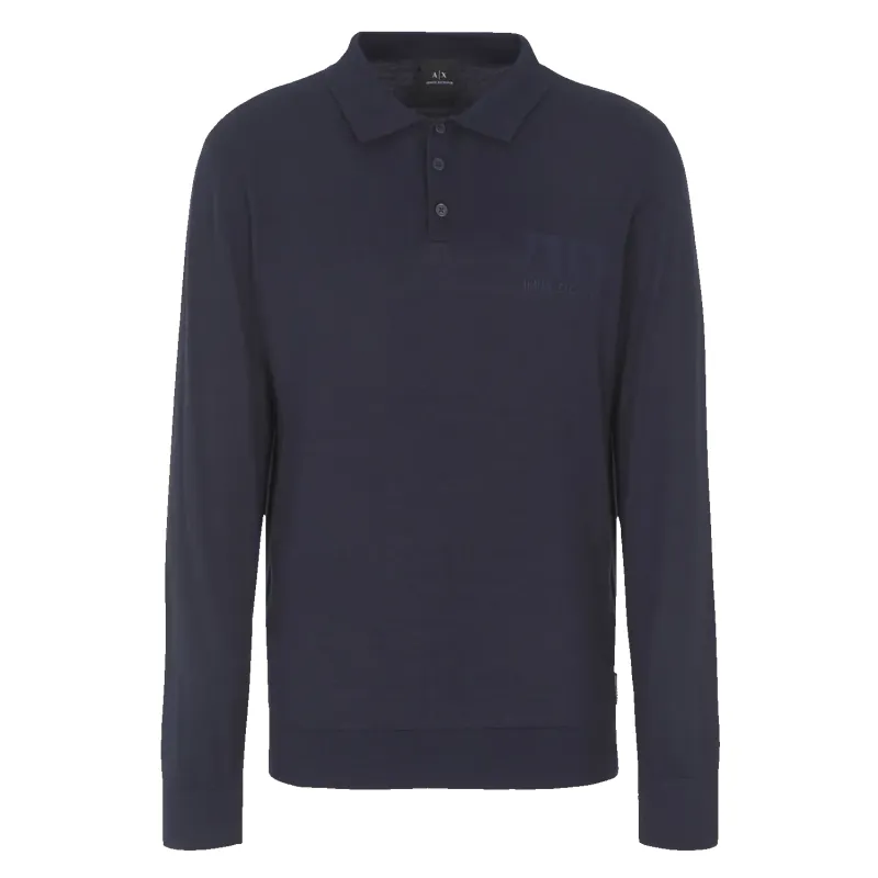 Armani Exchange Long Sleeve Polo Shirt sold by Coes