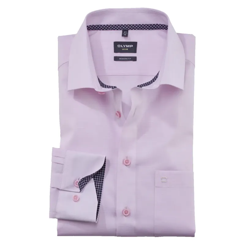 OLYMP Long Sleeve Plain Linen Look Shirt sold by Coes