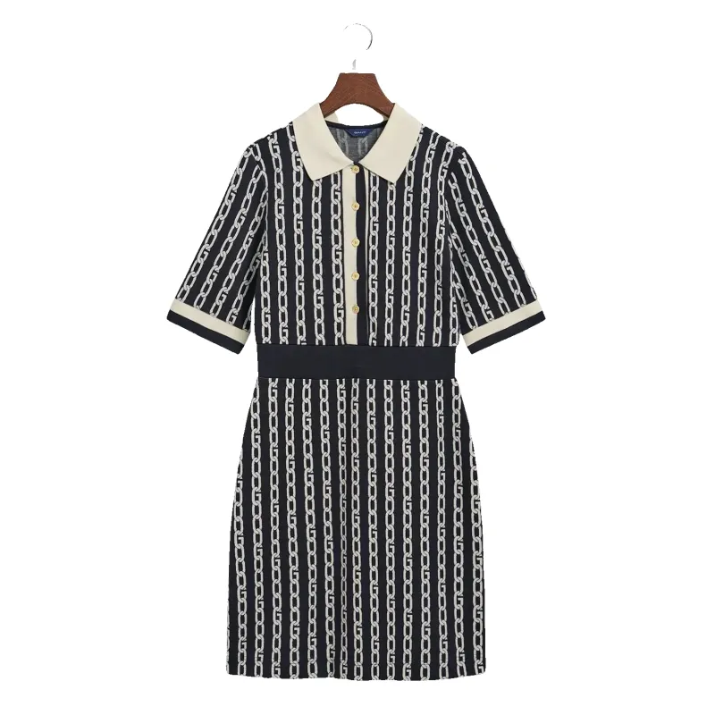 GANT Chain Jacquard Mid-Sleeve Polo Dress sold by Coes