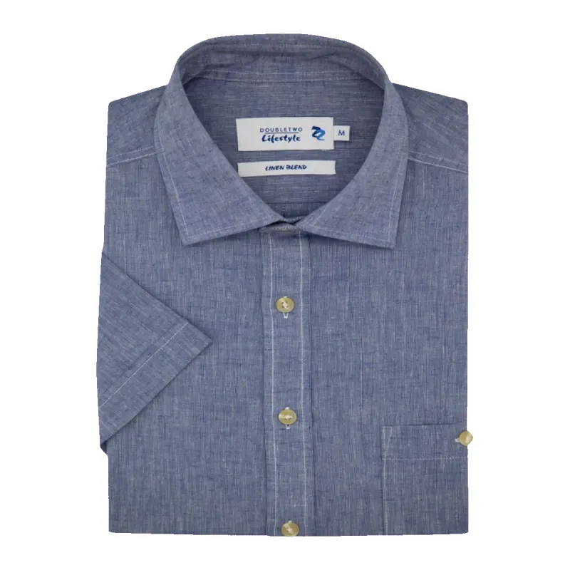 Double Two Linen/Cotton Short Sleeve Shirt sold by Coes