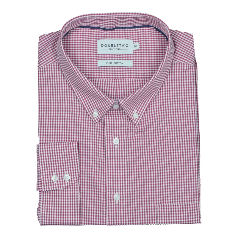 Double Two Long Sleeve Small Check Shirt sold by Coes