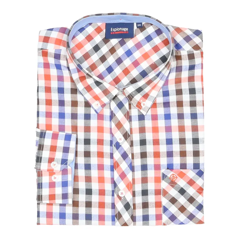 Espionage Long Sleeve Oxford Weave Gingham Shirt sold by Coes
