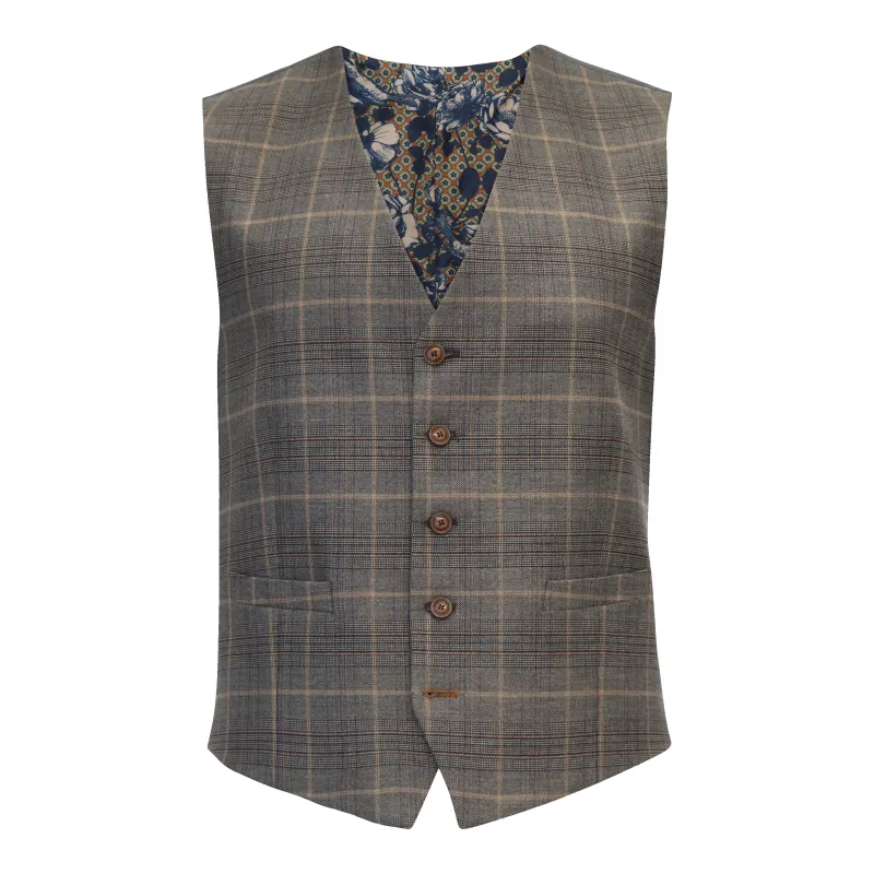 Antique Rogue Overcheck Suit Waistcoat made by Coes