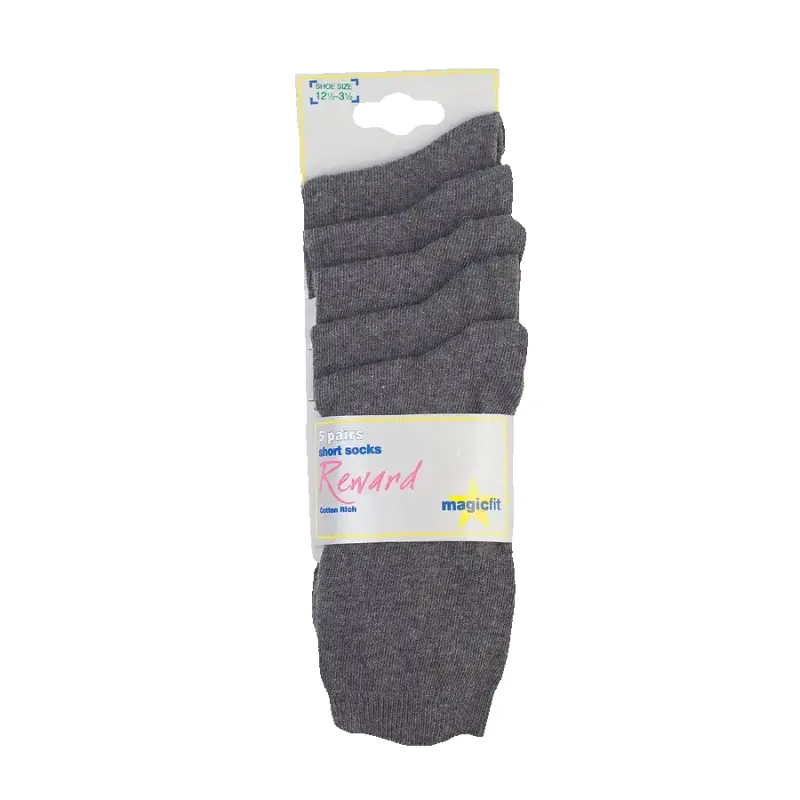 5PP Cotton Rich Short Socks - Grey sold by Coes