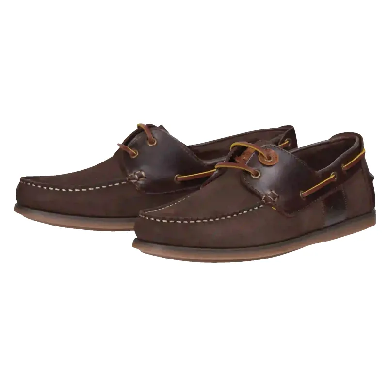 Barbour Capstan Boat Shoes in Brown sold by Coes