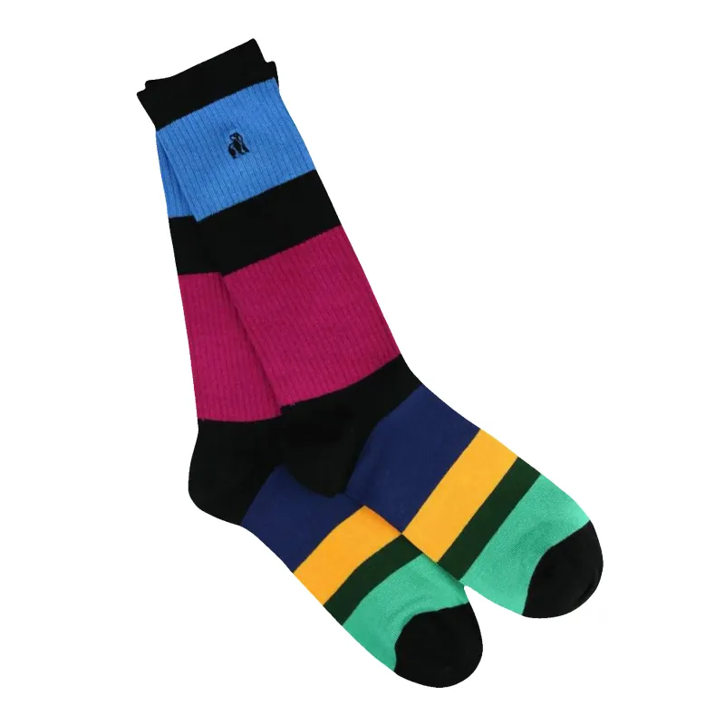 Swole Panda Striped Bamboo Socks made by Coes