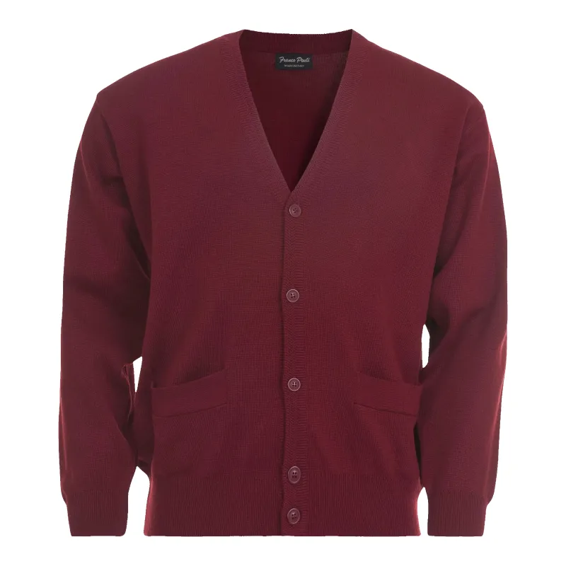 Franco Ponti Button Cardigan K05 in Burgundy sold by Coes