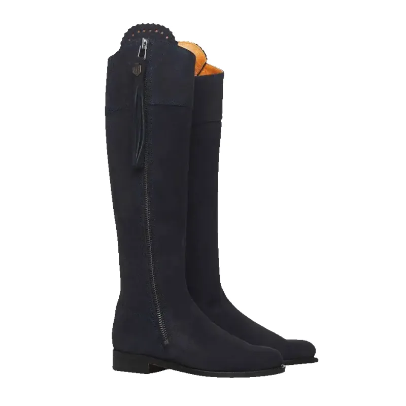 Fairfax & Favor Regina Suede Boots in Navy made by Fairfax & Favor