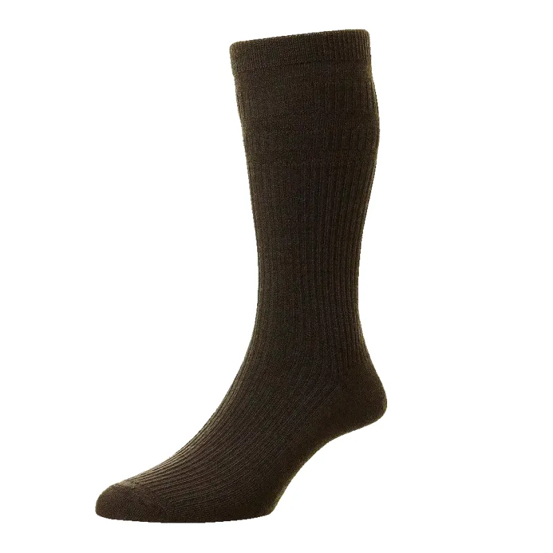 HJ Hall HJ90 Soft Top Socks in Brown sold by Coes