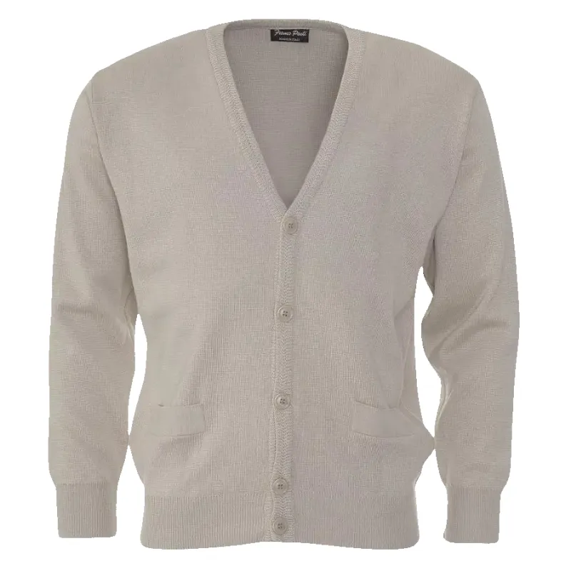 Franco Ponti Button Front Cardigan in Tan sold by Coes