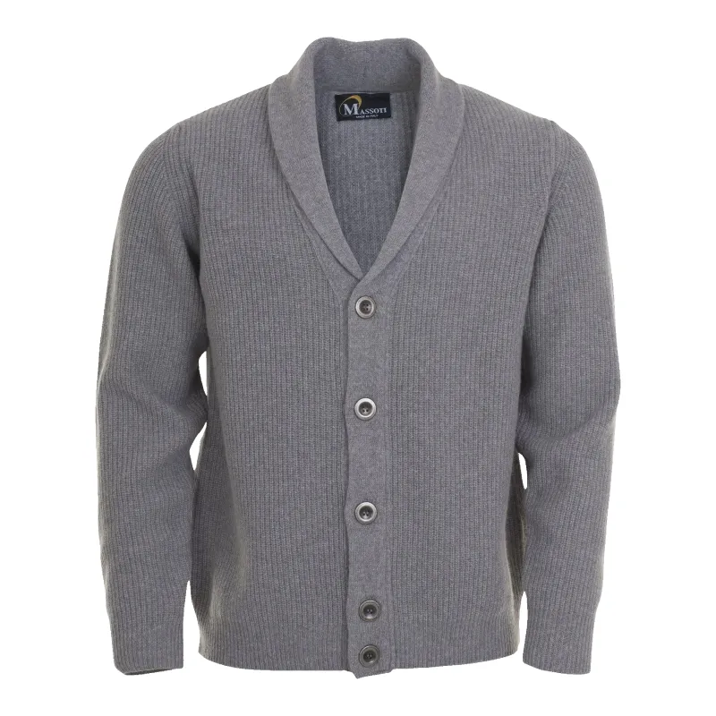 Franco Ponti Luxury Lambswool Cardigan in Silver sold by Coes