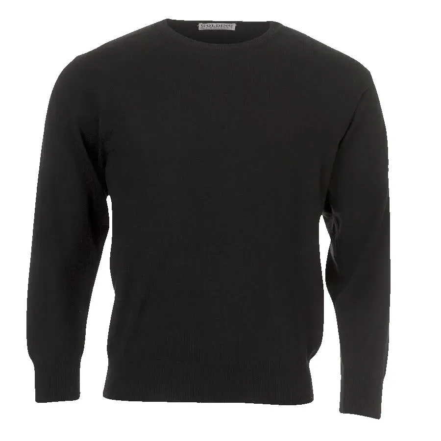 Golding 100% Merino Wool Crew Neck Pullover in Black sold by Coes