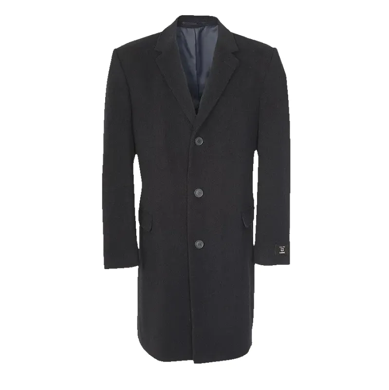 Scott Wool Cashmere Overcoat in Navy sold by Coes