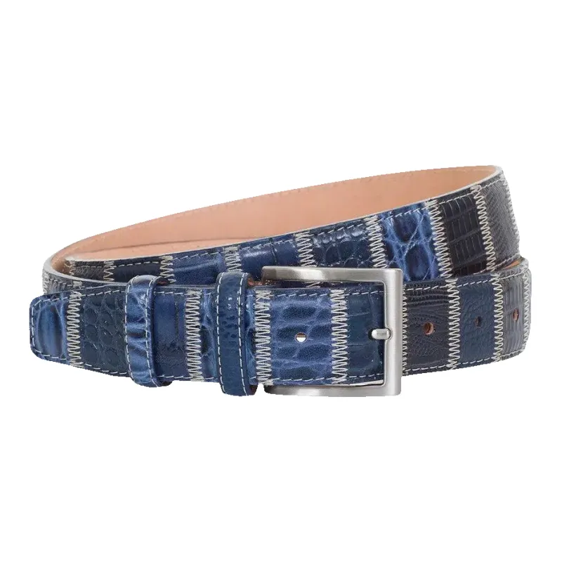 Robert Charles Patchwork Belt in Navy sold by Coes