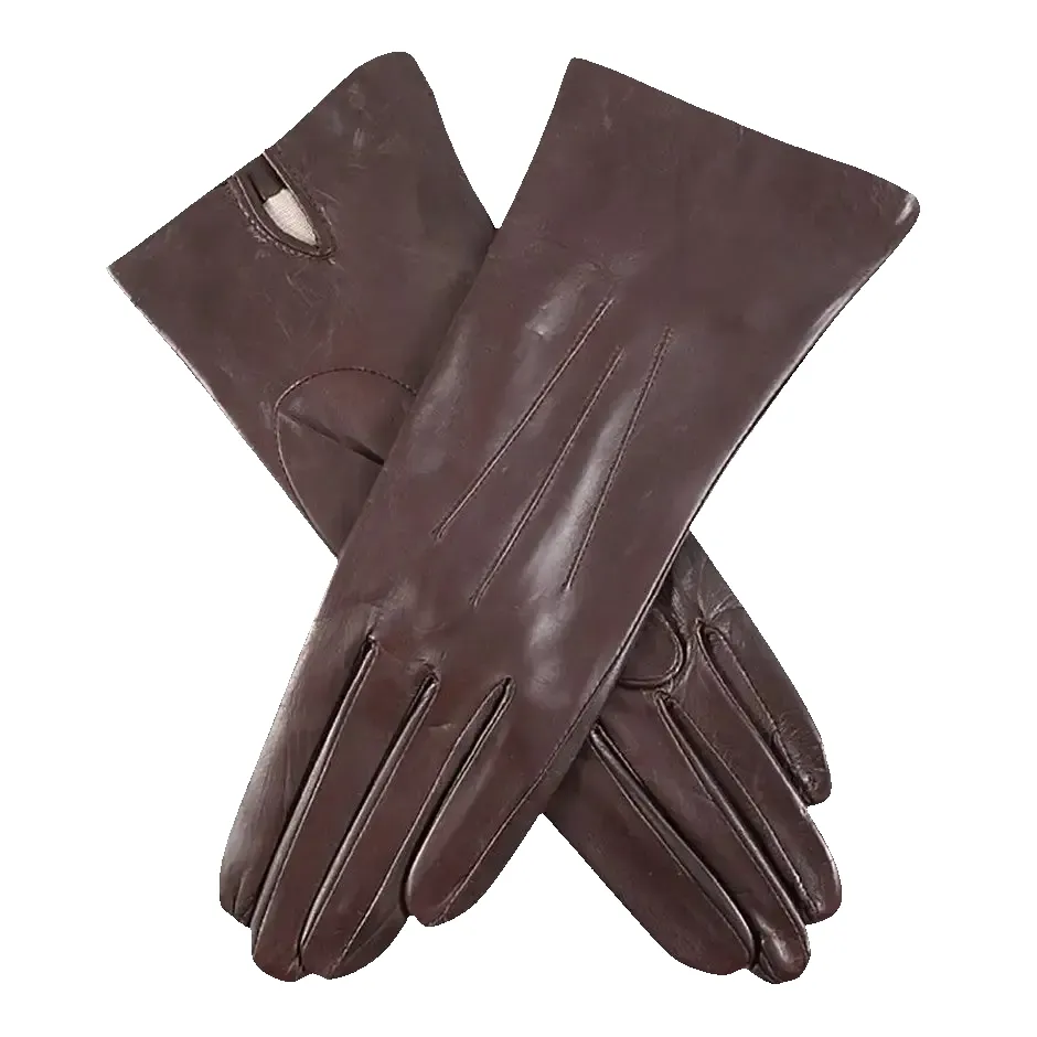 Dents Felicity Silk Lined Hairsheep Leather Gloves in Mocca sold by Coes