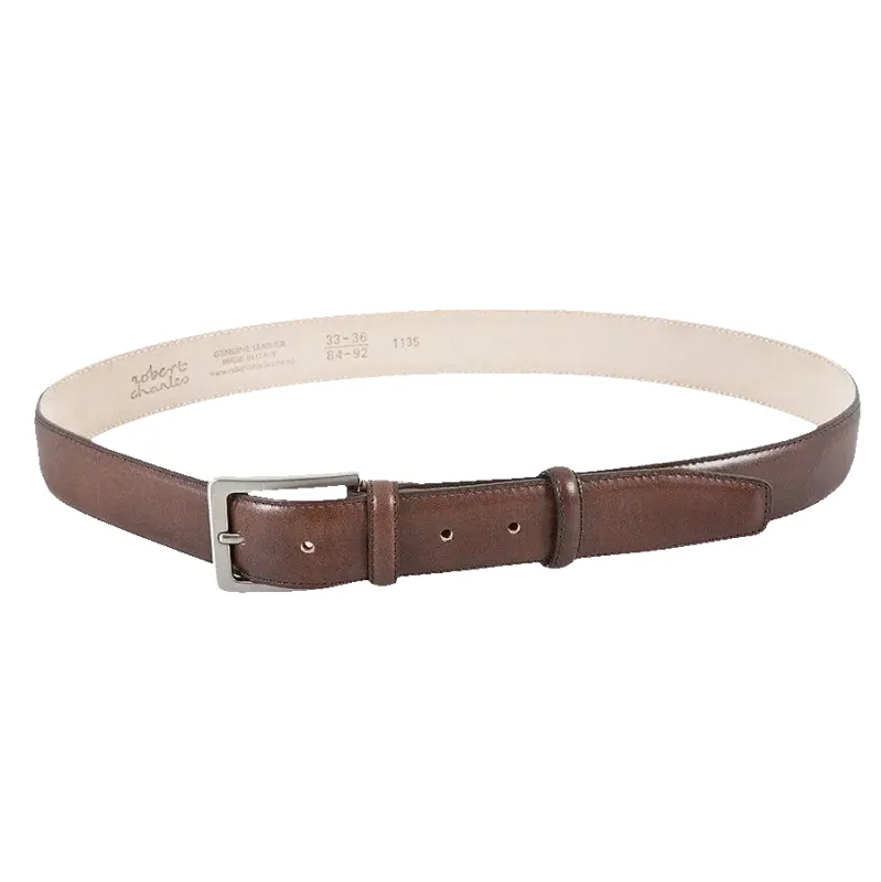 Robert Charles Leather Belt in Brown 35mm sold by Coes
