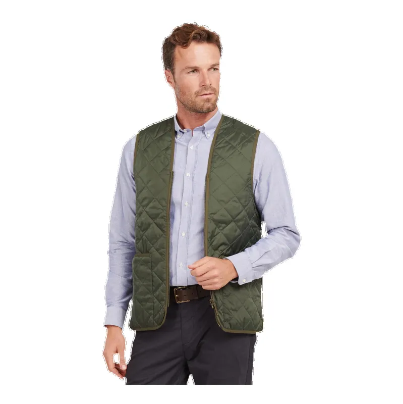 Barbour Quilted Waistcoat/Zip-in Liner in Olive & Ancient sold by Coes