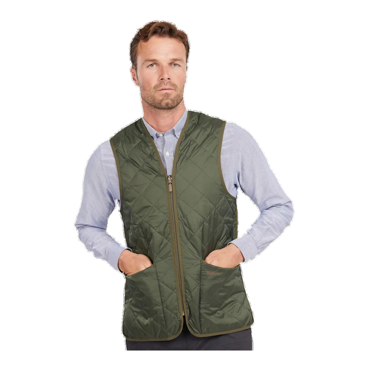 Barbour Quilted Waistcoat/Zip-in Liner in Olive & Ancient sold by Coes product image thumbnail 4