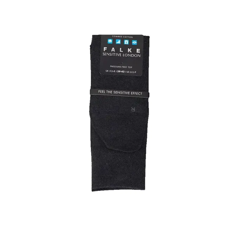 Falke London Sensitive Socks in Charcoal made by Falke