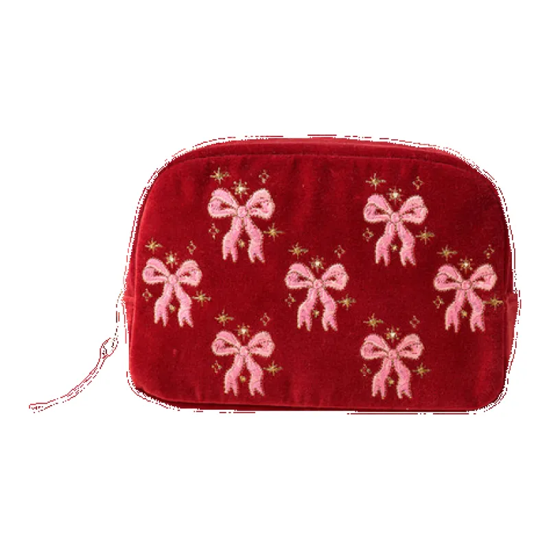 Elizabeth Scarlett Dazzling Bows Velvet Makeup Bag sold by Coes