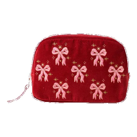 Elizabeth Scarlett Dazzling Bows Velvet Makeup Bag sold by Coes