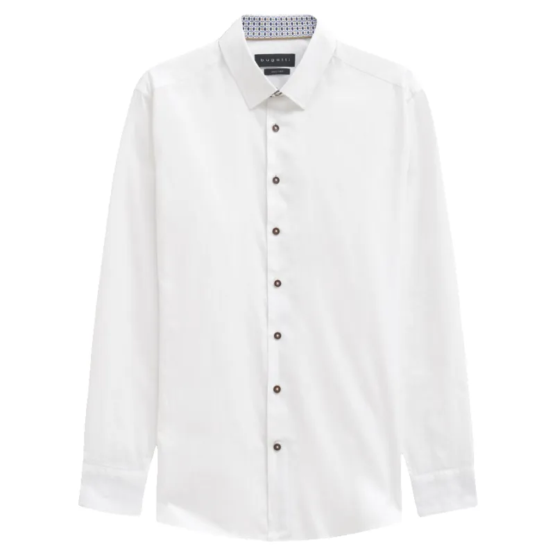Bugatti Long Sleeve Plain Shirt With Trim made by Bugatti