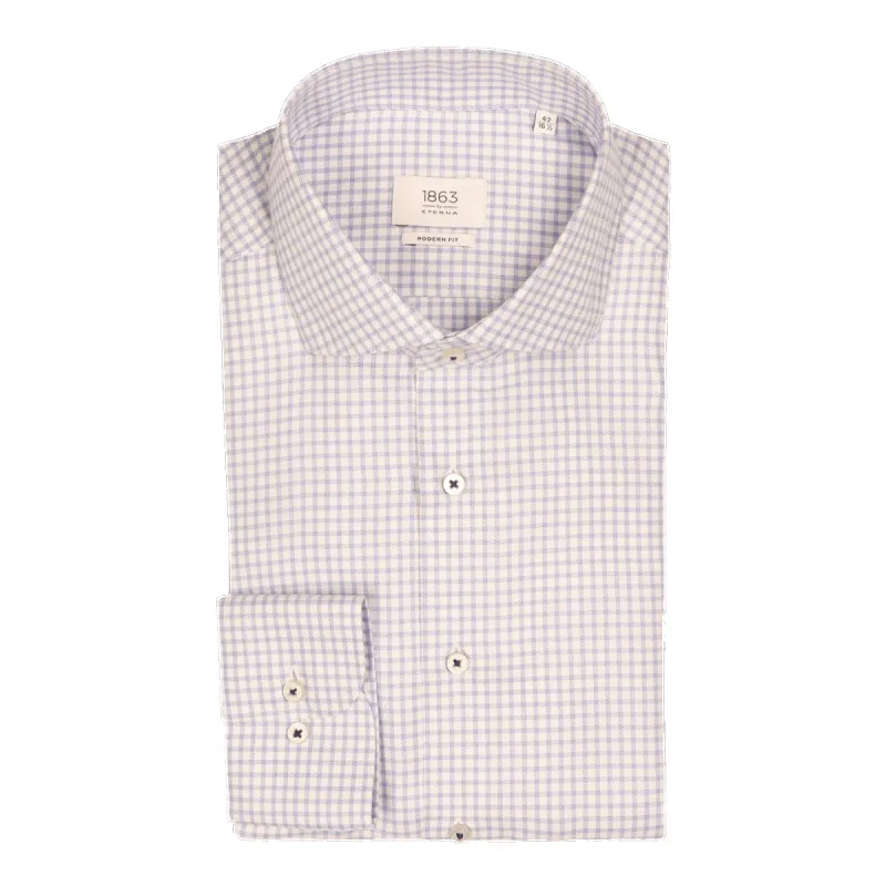 Eterna Neat Small Check Formal Shirt made by Eterna