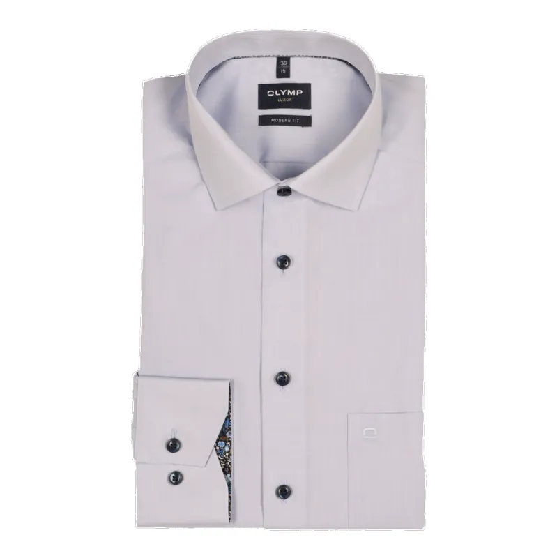 Olymp Plain Long Sleeve Shirt With Trim sold by Coes