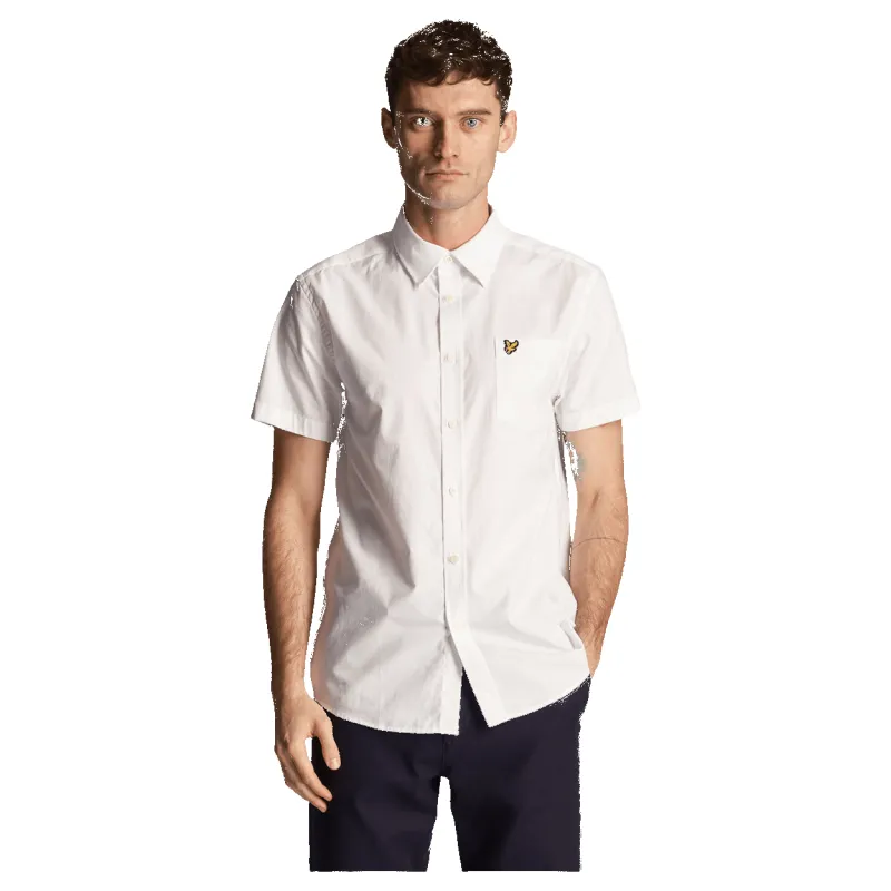 Lyle and Scott Plain Poplin Short Sleeve Shirt sold by Coes