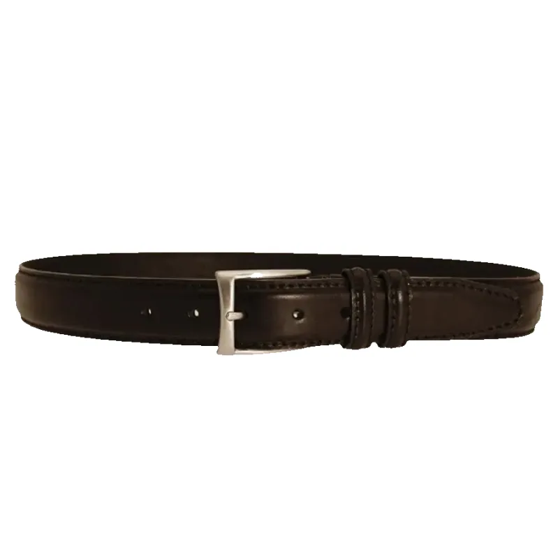Ibex 40mm Stitched Edge Heavy Full Grain Belt in Black sold by Coes