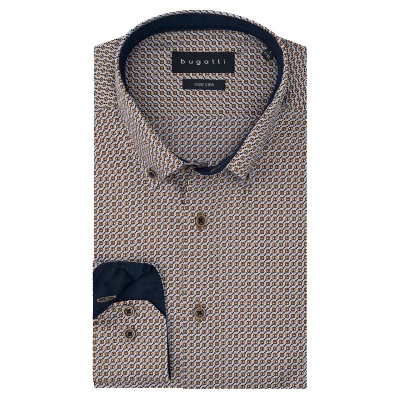 Bugatti Long Sleeve Pattern Shirt sold by Coes