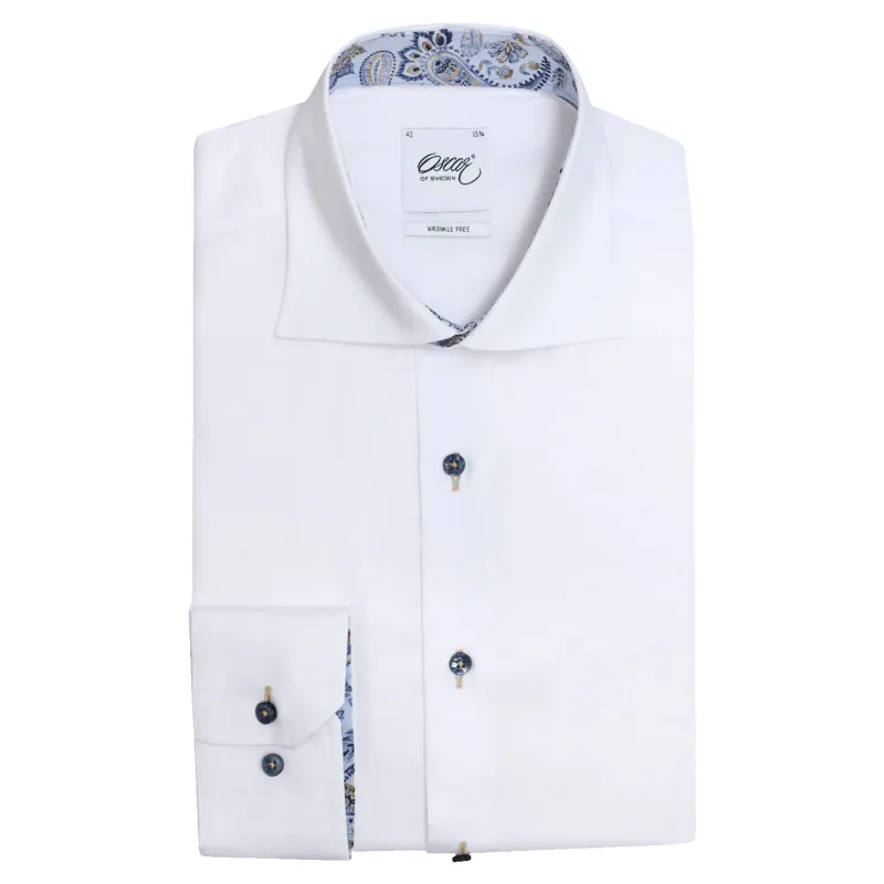Oscar Long Sleeve Shirt With Paisley Trim made by Coes