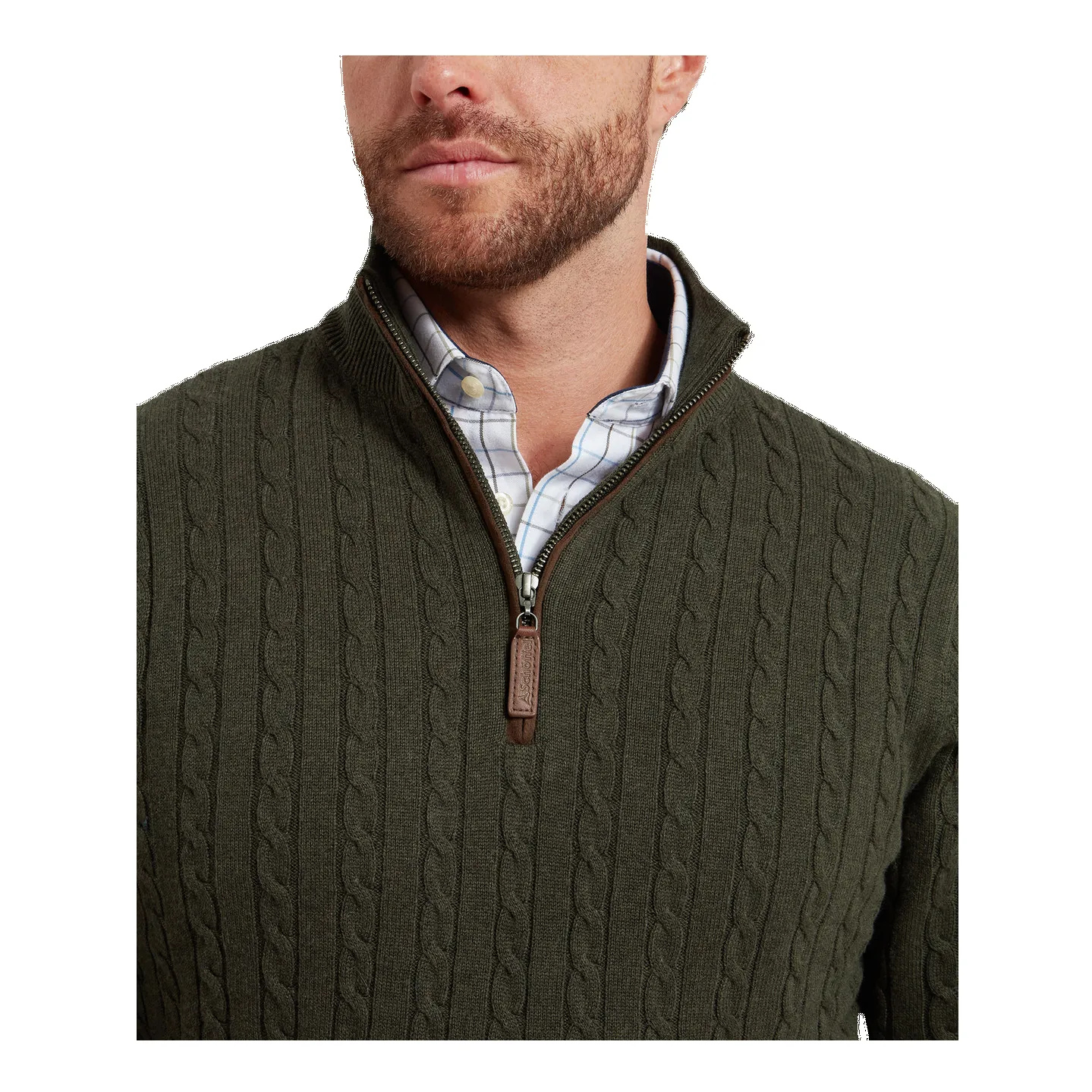 Schoffel Calton Cotton Cashmere Cable 1/4 Zip Jumper sold by Coes product image thumbnail 5