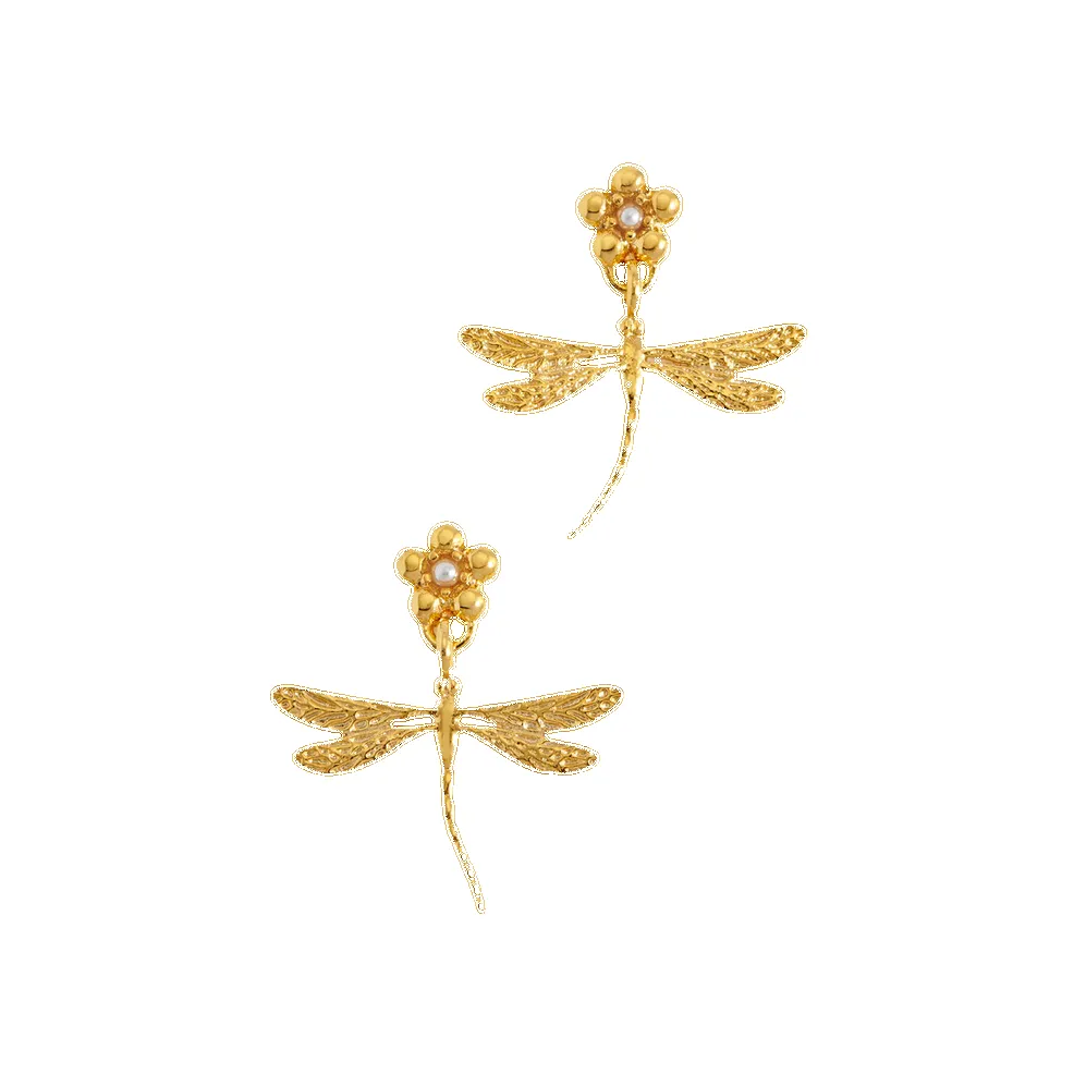 Estella Bartlett Flower & Dragonfly Earrings sold by Coes