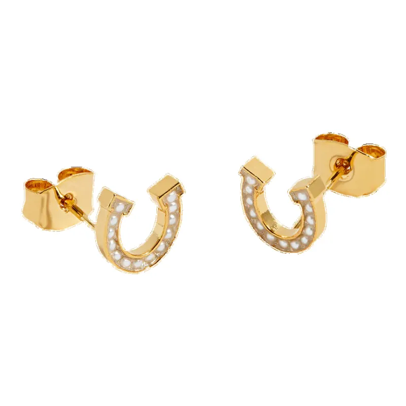 Estella Bartlett Pearl Horseshoe Stud Earrings sold by Coes