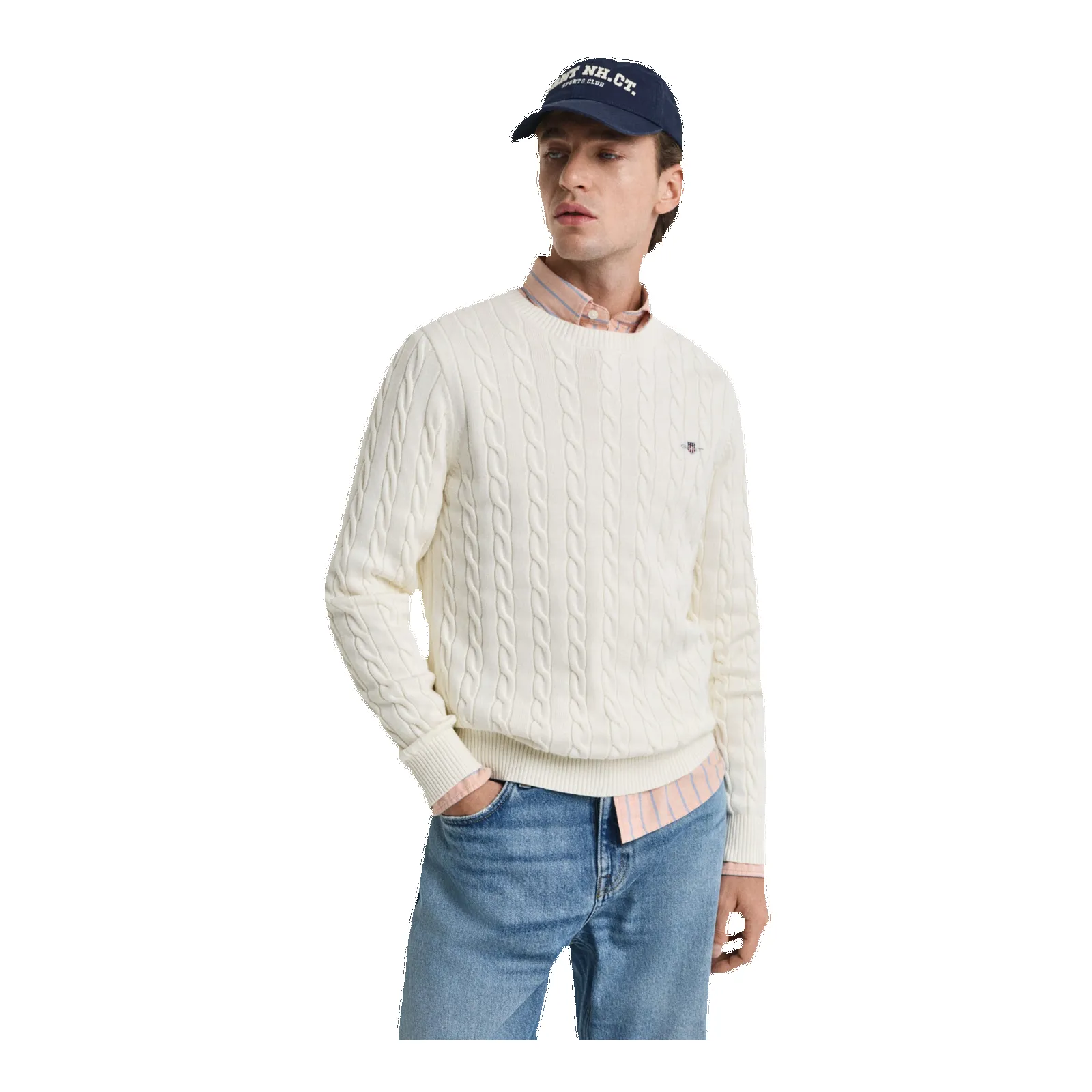 GANT Cotton Cable Knit Crew Neck sold by Coes product image thumbnail 2