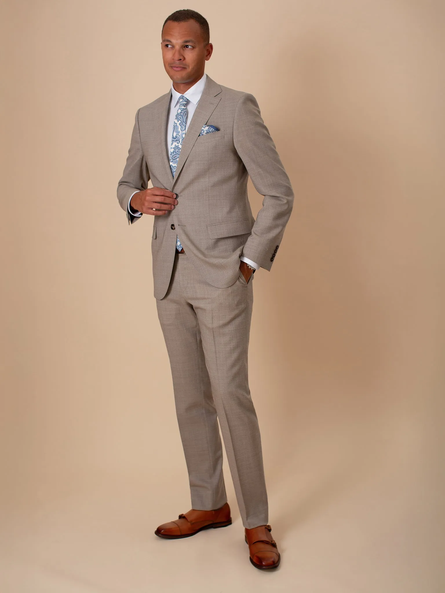 William David Textured Stretch Suit sold by Coes