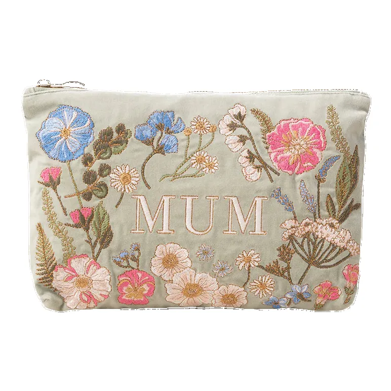 Elizabeth Scarlett Pressed Flowers Mum Velvet Everyday Pouch sold by Coes